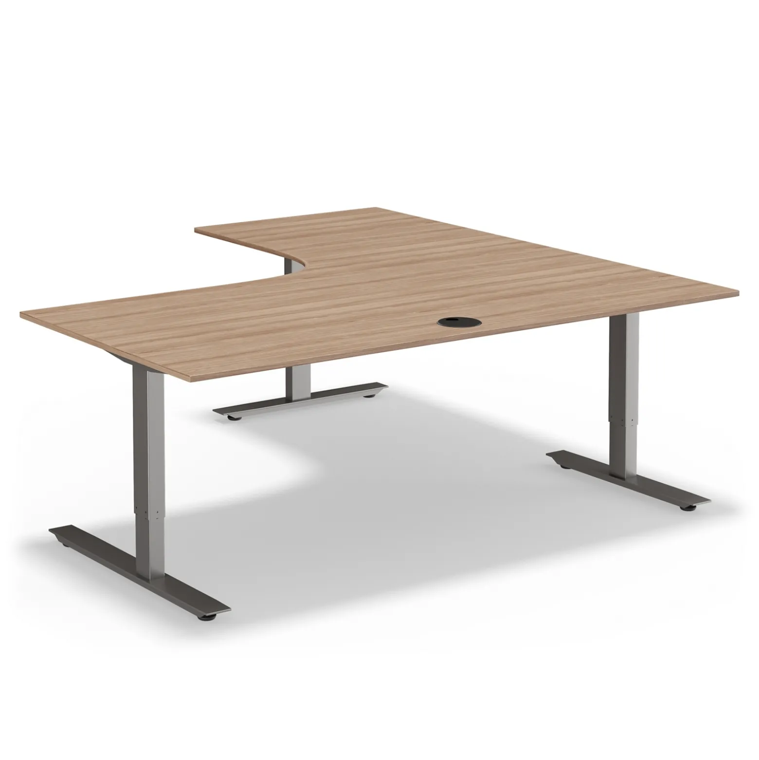At Work Height Adjustable Left L-Shaped Standing Desk - 60"Wx60"D