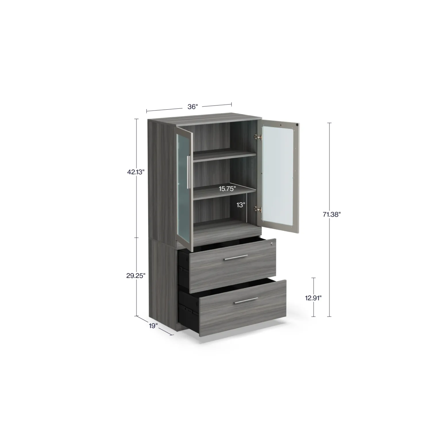 At Work Lateral File Storage Cabinet Set - 36"W x 19"D x 72"H
