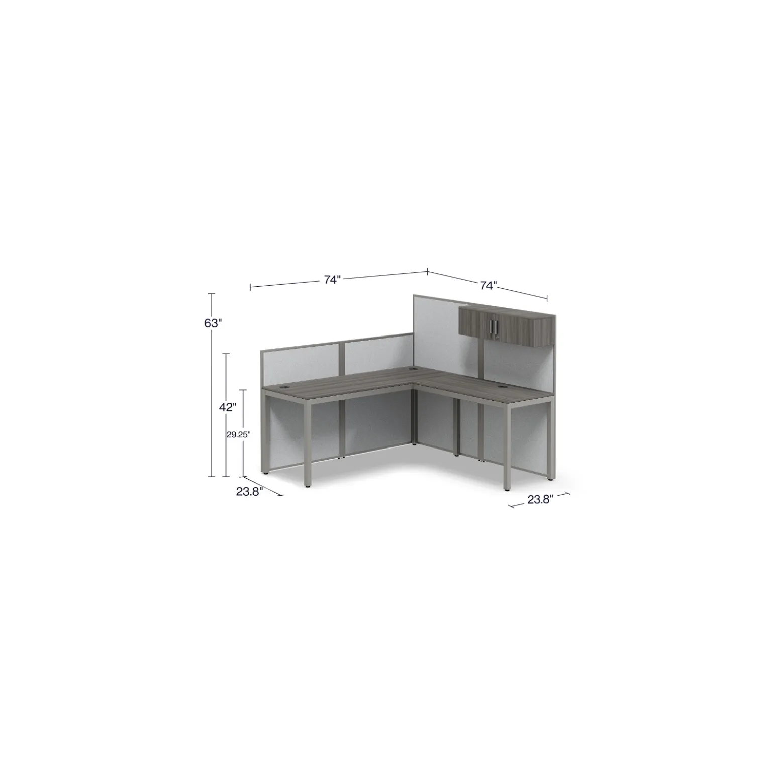 At Work L-Shaped Cubicle Workstation - 72"W x 24"D
