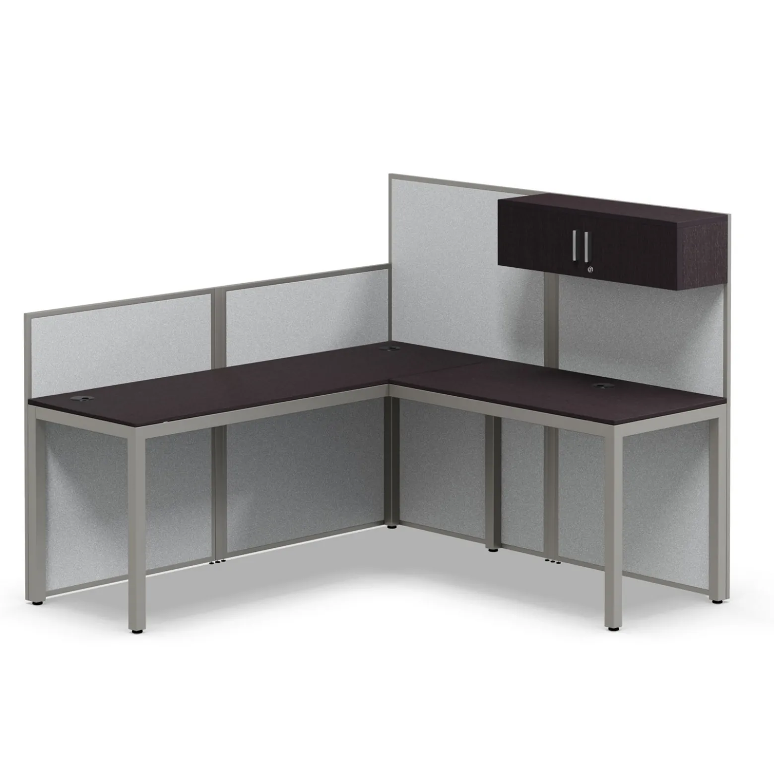At Work L-Shaped Cubicle Workstation - 72"W x 24"D