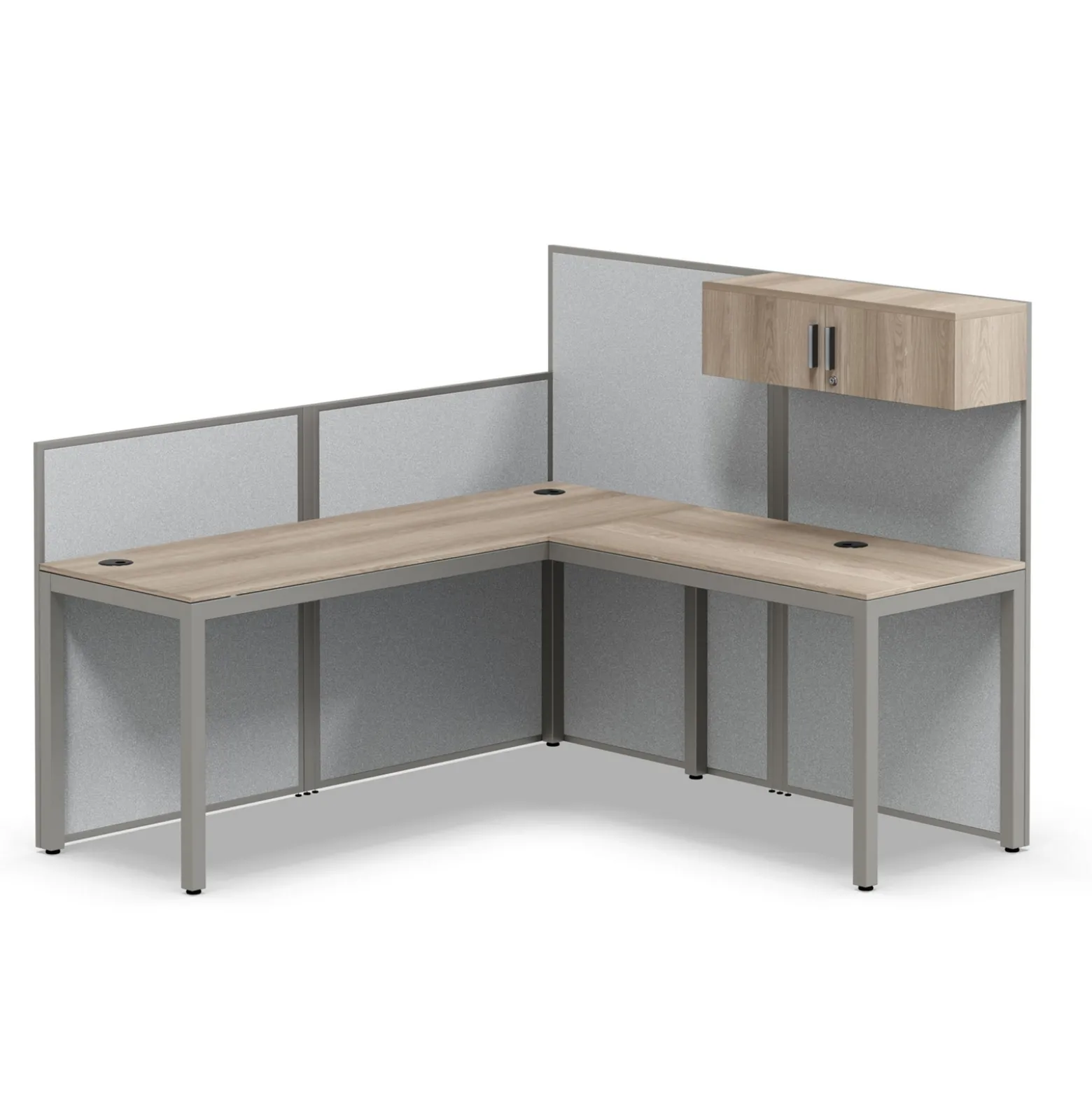 At Work L-Shaped Cubicle Workstation - 72"W x 24"D