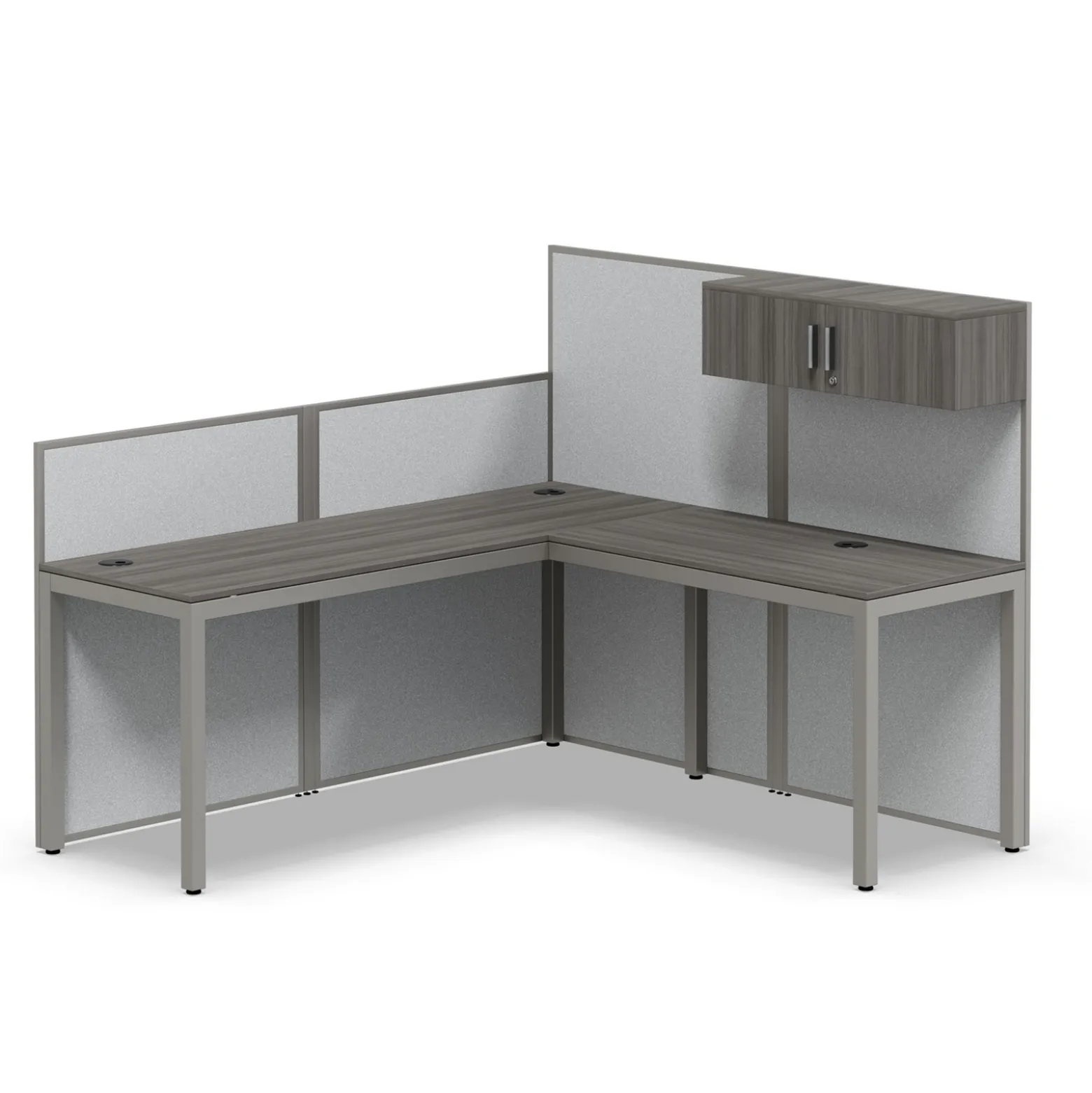 At Work L-Shaped Cubicle Workstation - 72"W x 24"D