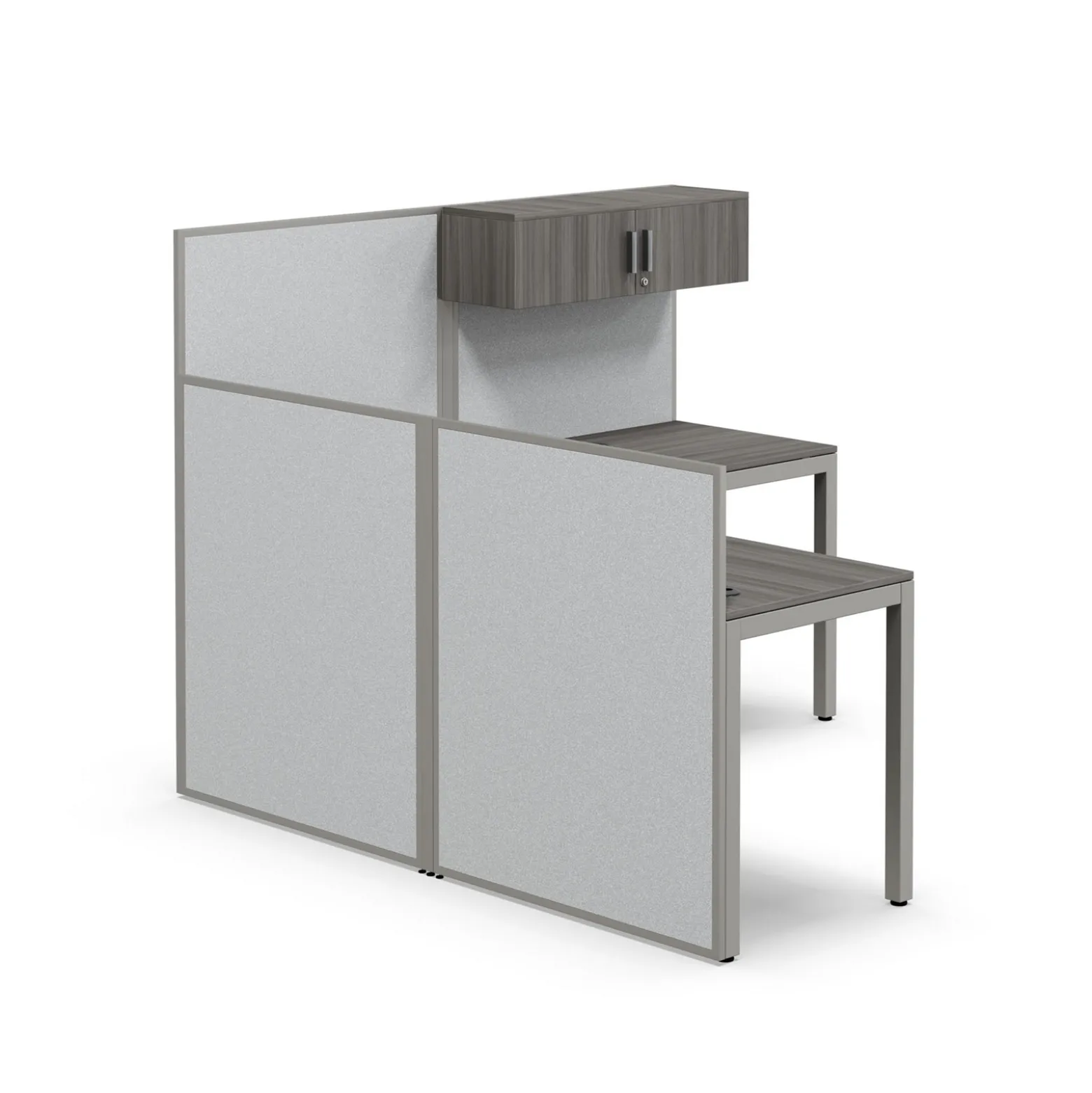 At Work L-Shaped Cubicle Workstation - 72"W x 24"D