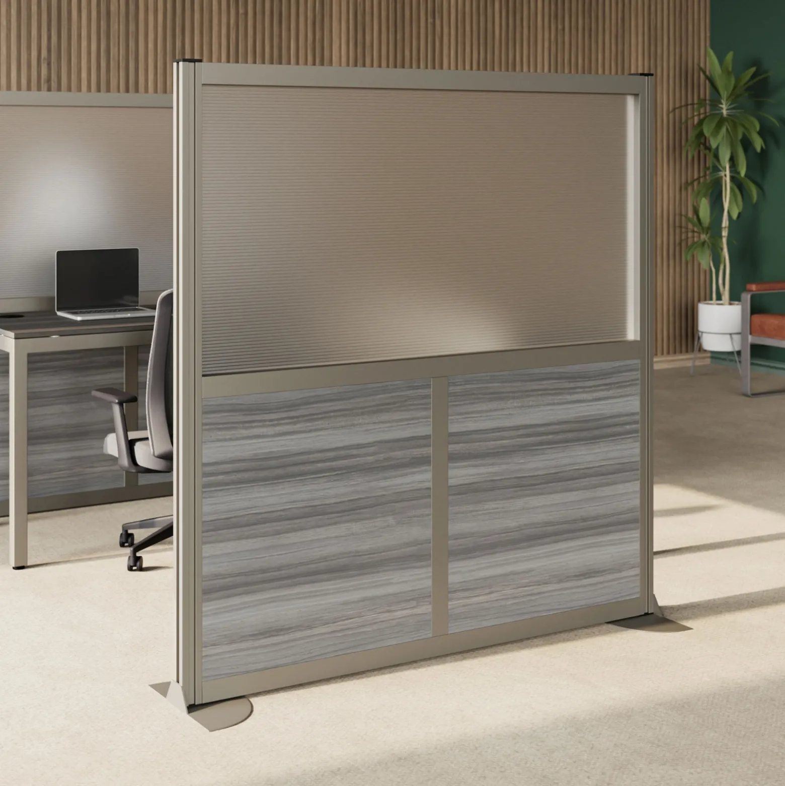 At Work Mobile Room Divider - 49"W x 52"H