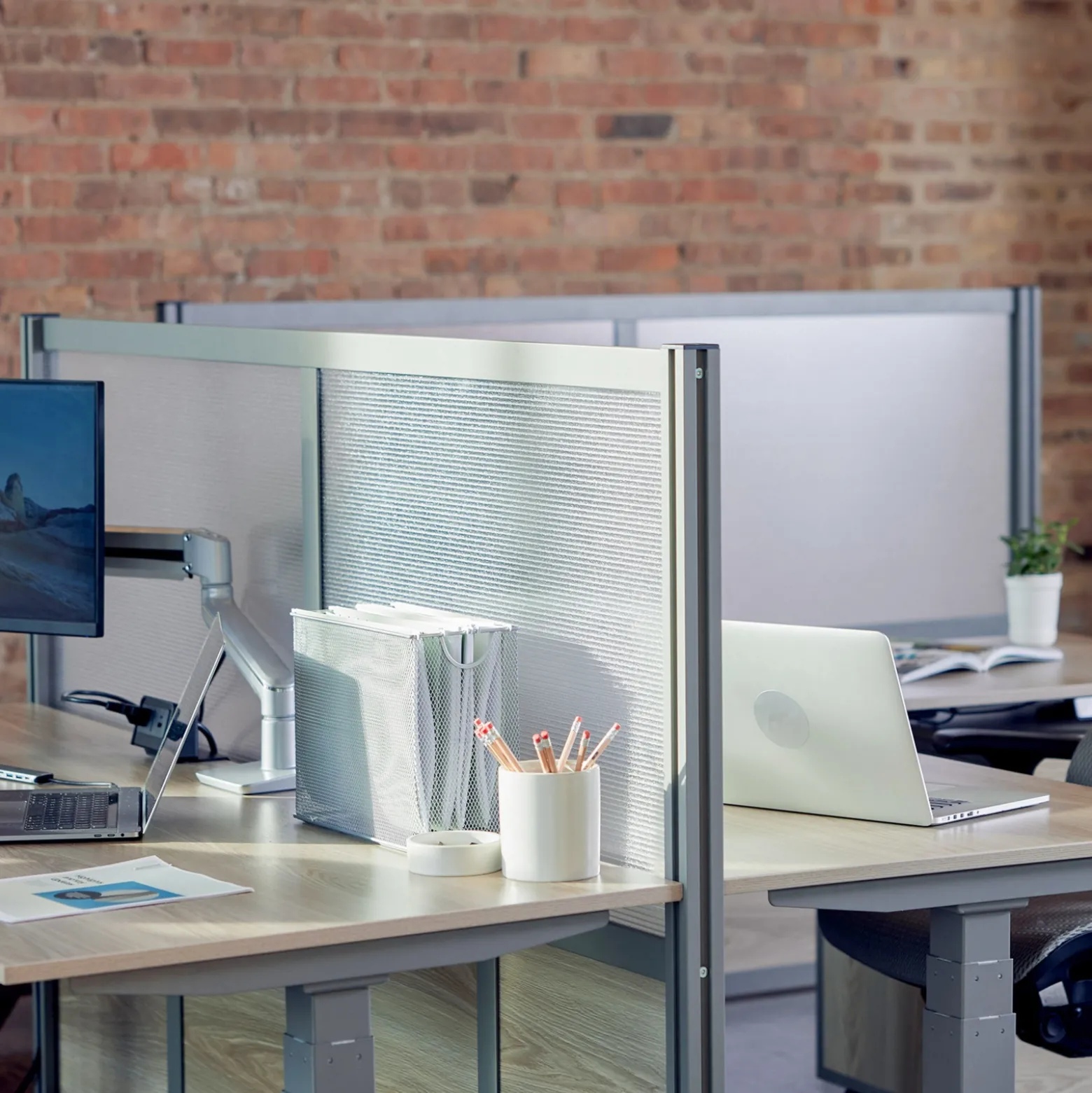 At Work Mobile Room Divider- 73"W x 52"H