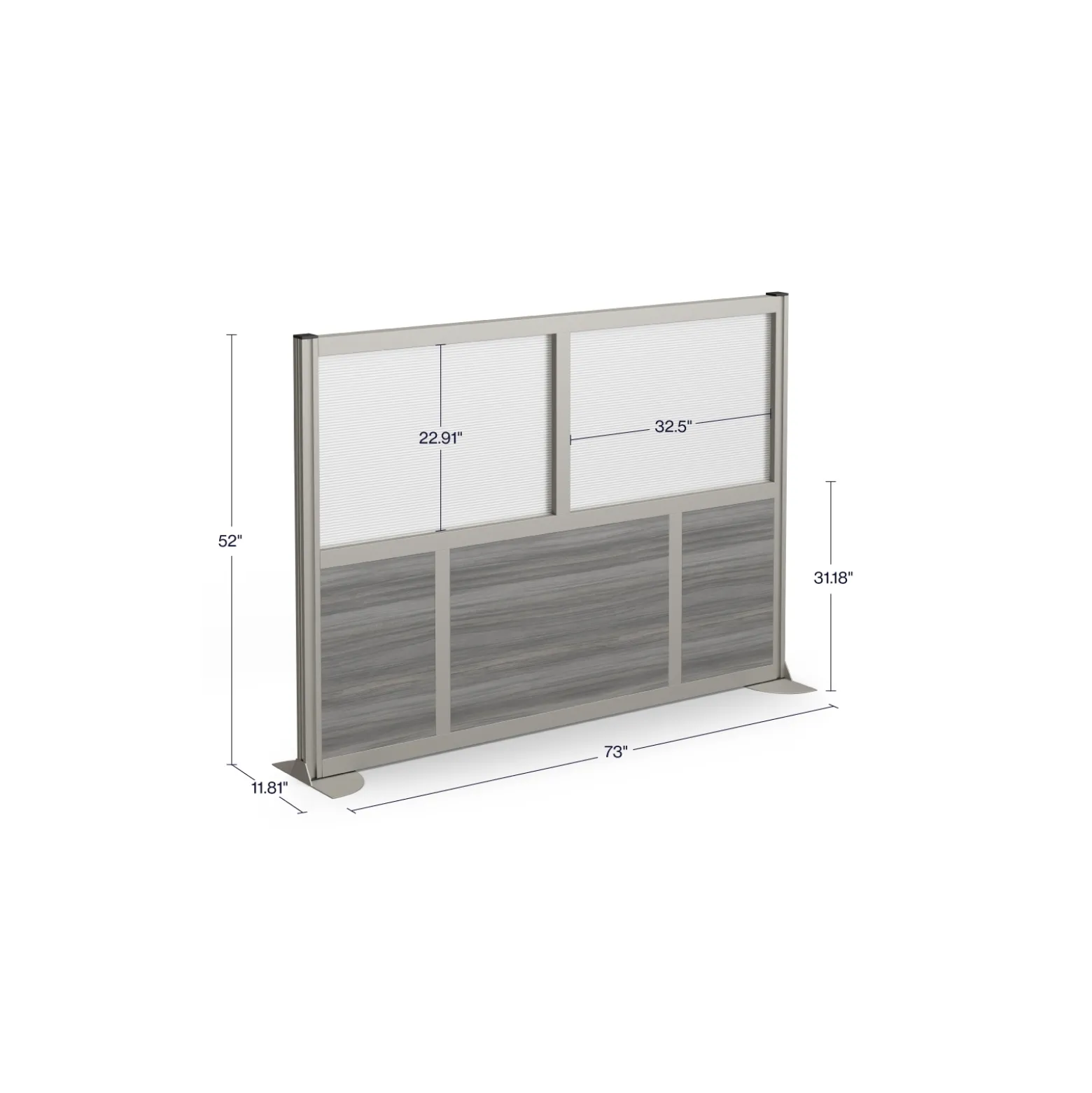 At Work Mobile Room Divider- 73"W x 52"H