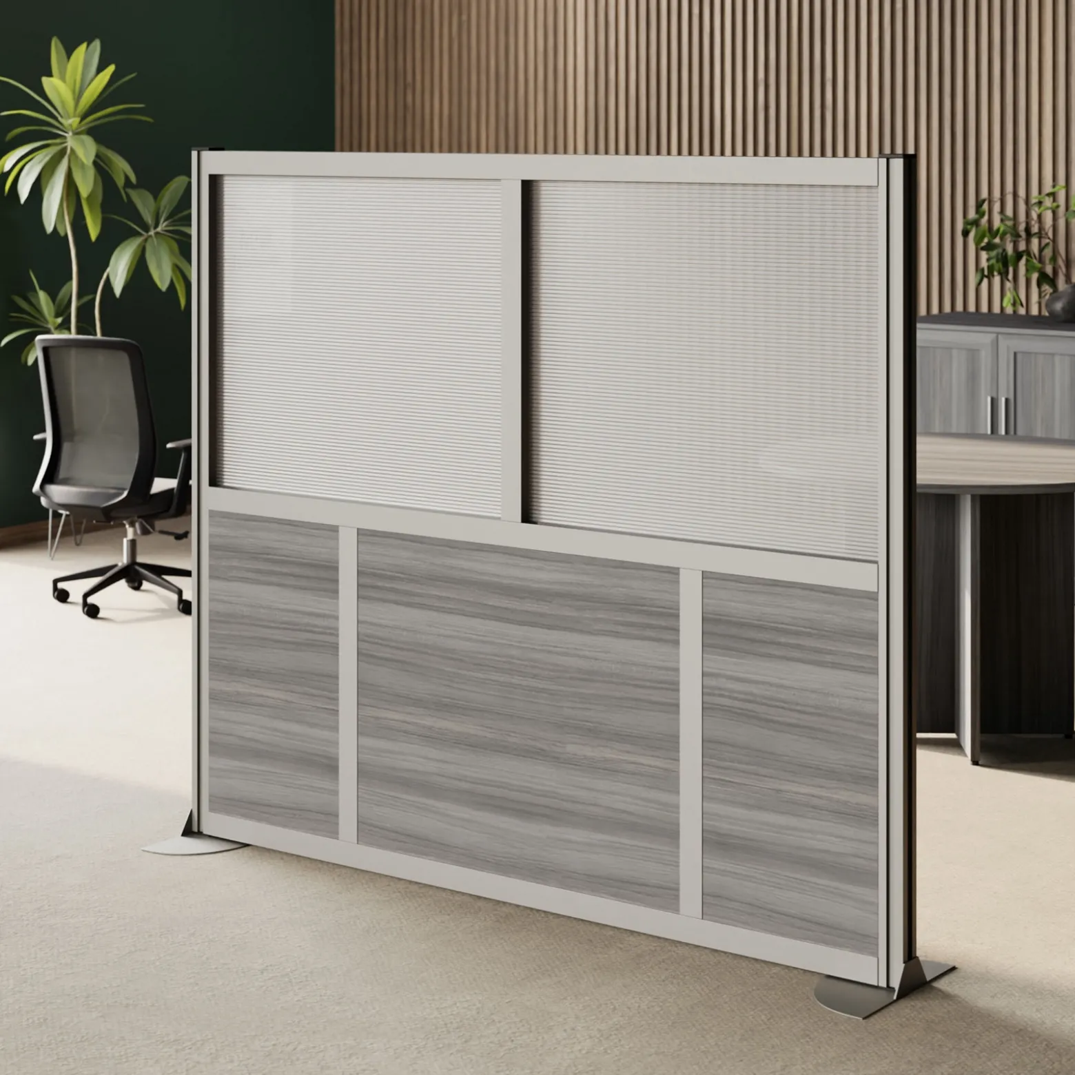 At Work Mobile Room Divider - 60"W x 52"H