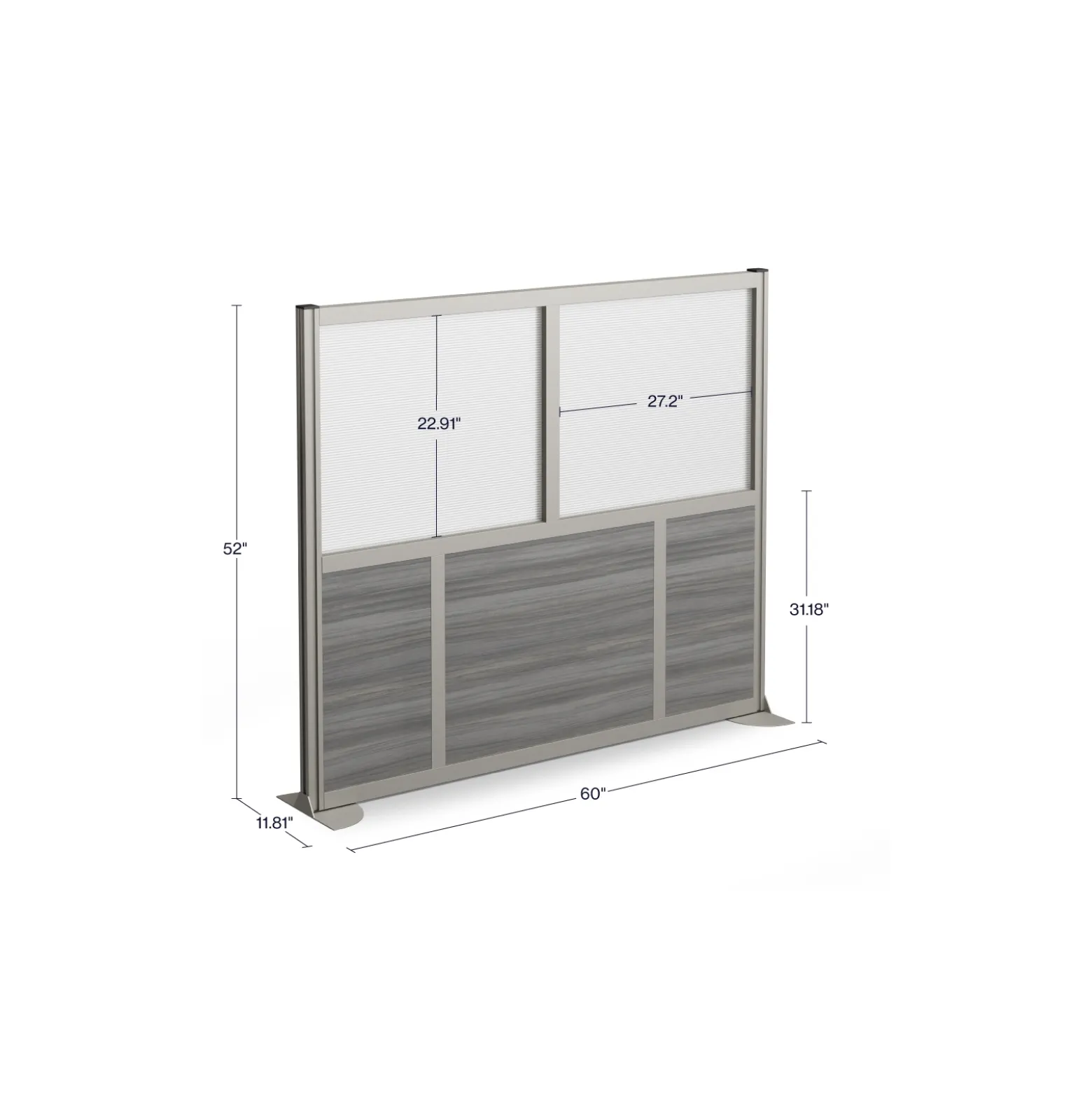 At Work Mobile Room Divider - 60"W x 52"H