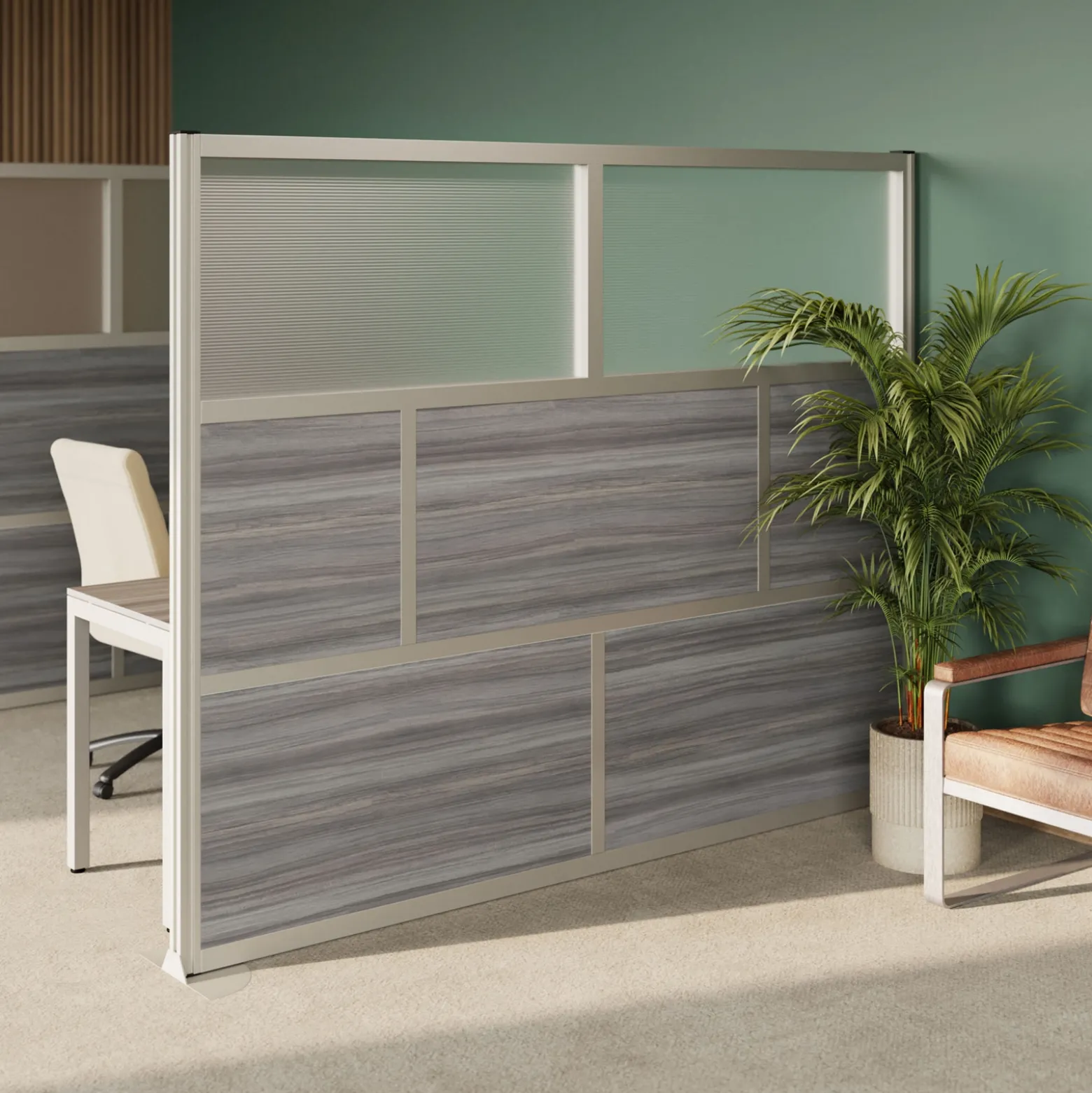 At Work Mobile Room Divider - 96"W x 76"H