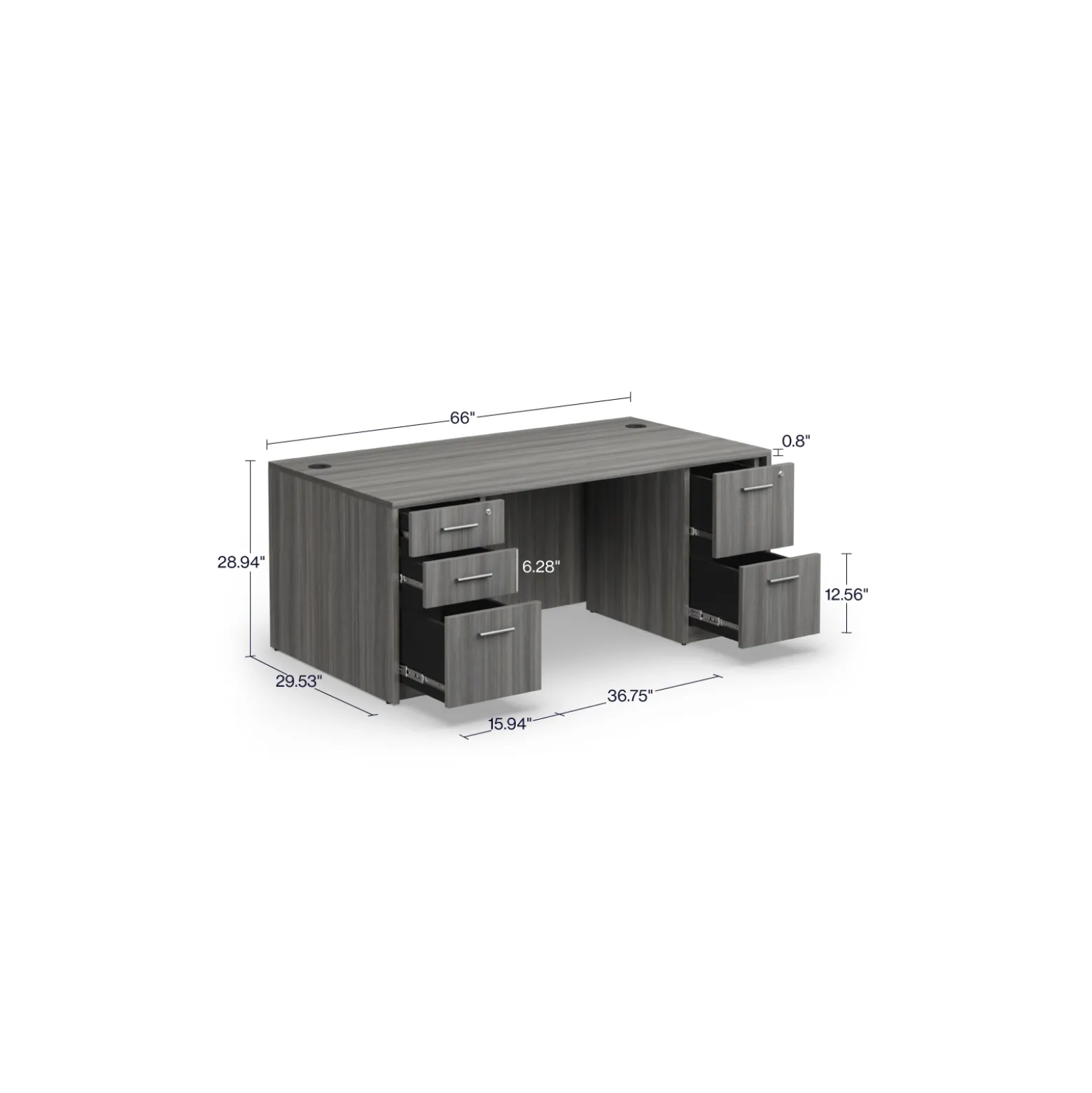 At Work Reception Desk 74"W x 29"D