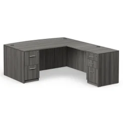 At Work Reversible Bowfront L-Shaped Desk - 71"W x 89"D