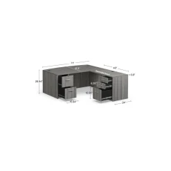 At Work Reversible Bowfront L-Shaped Desk - 71