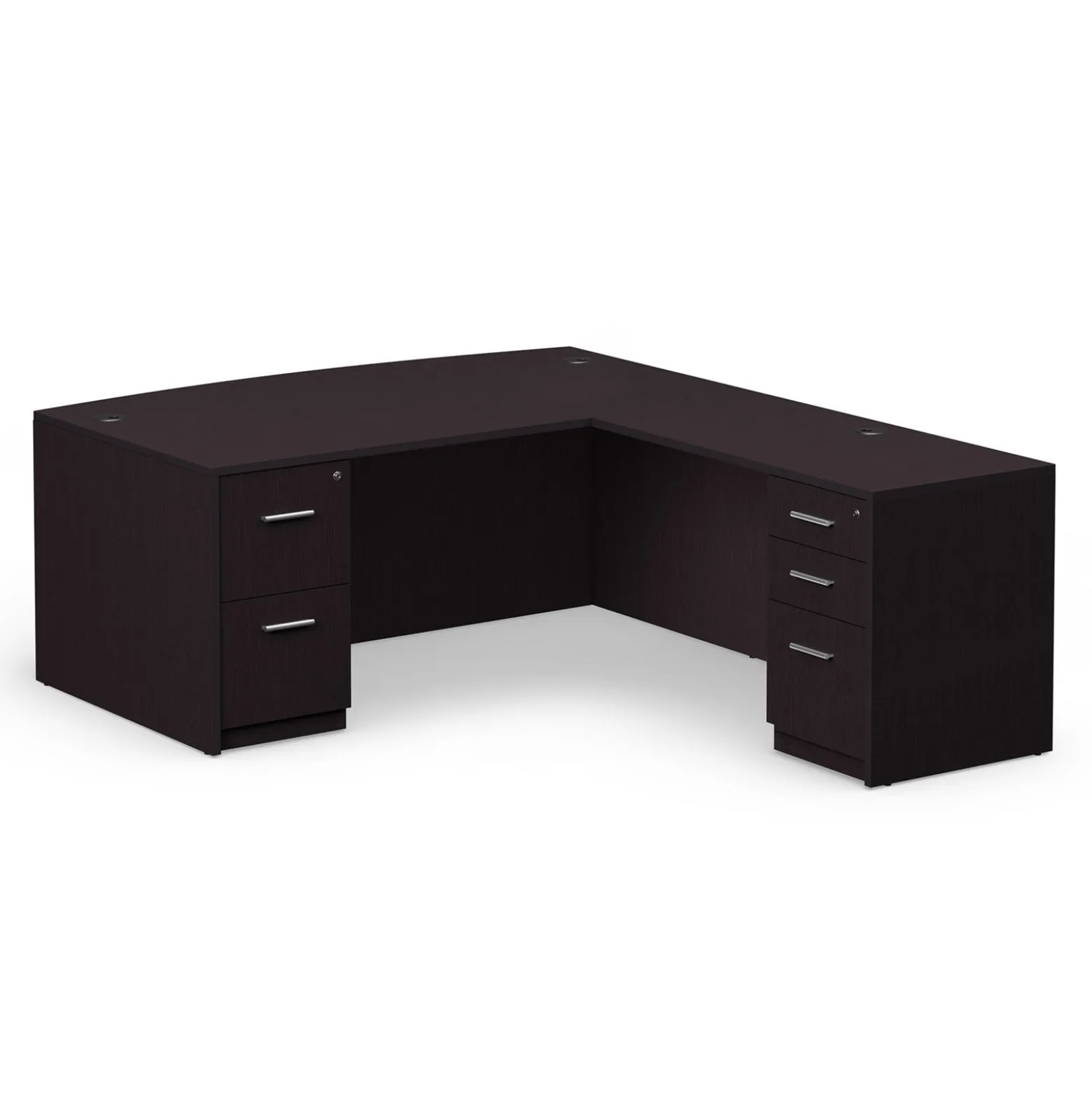 At Work Reversible Bowfront L-Shaped Desk - 71"W x 89"D