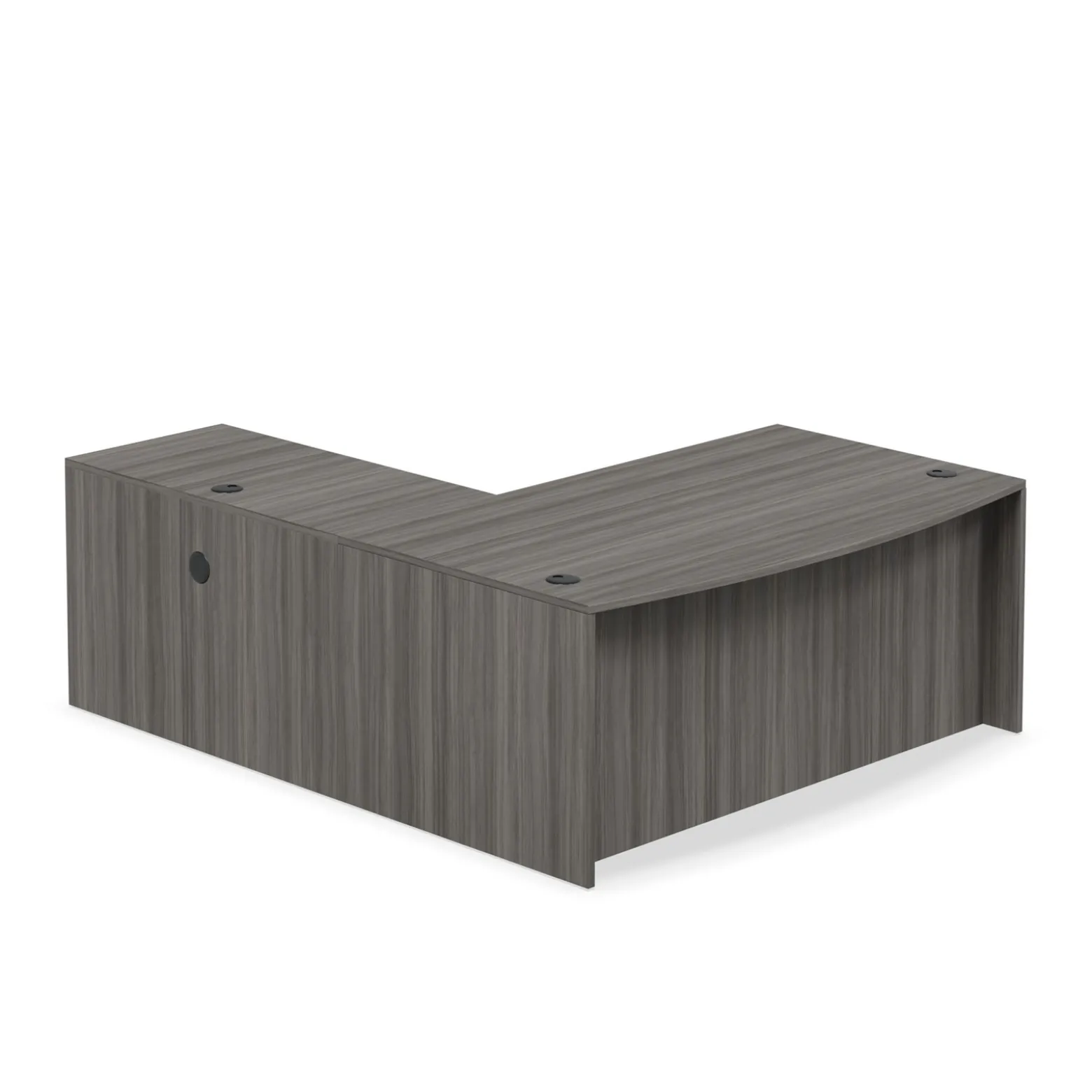 At Work Reversible Bowfront L-Shaped Desk - 71"W x 89"D
