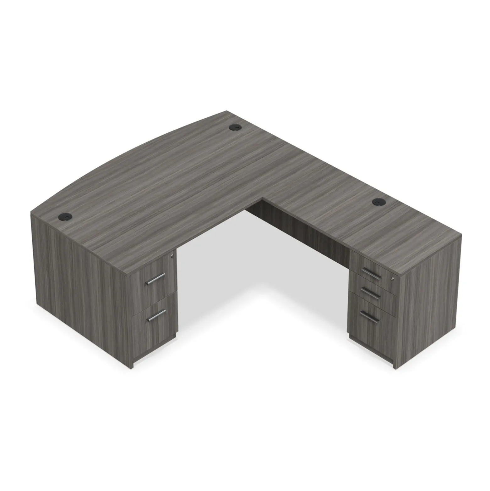 At Work Reversible Bowfront L-Shaped Desk - 71"W x 89"D