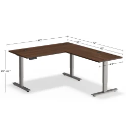 At Work Reversible Height Adjustable L-Shaped Standing Desk - 60