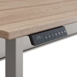 At Work Reversible Height Adjustable Standing L-Desk with Modesty Panel - 72