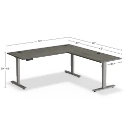 At Work Reversible Height Adjustable L-Shaped Standing Desk - 72