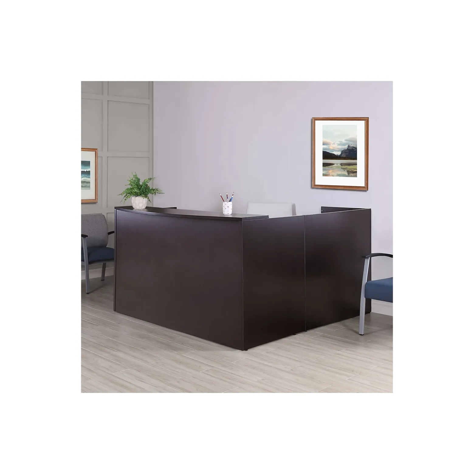 At Work Reversible L-Shaped Reception Desk - 71"W x 30"D