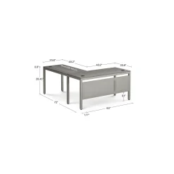 At Work Reversible L-Shaped Desk with Modesty Panel - 60"W X 72"D