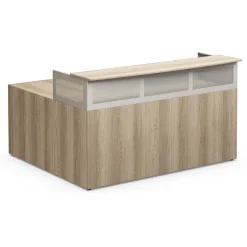 At Work Reversible L-Shaped Reception Desk - 75"W x 66"D