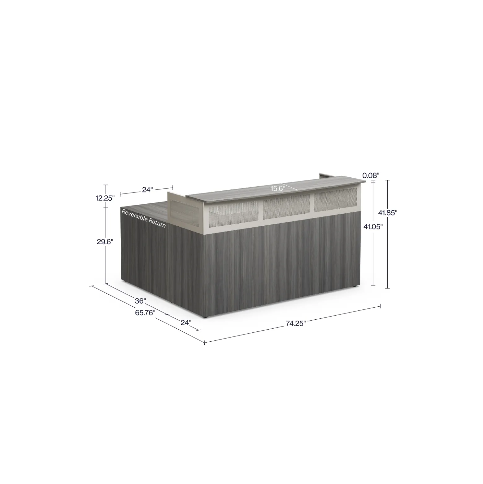 At Work Reversible L-Shaped Reception Desk - 75"W x 66"D