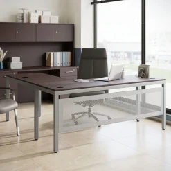At Work Reversible L-Shaped Desk with Modesty Panel - 72"W x 72"D