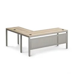 At Work Reversible L-Shaped Desk with Modesty Panel - 60"W X 60"D