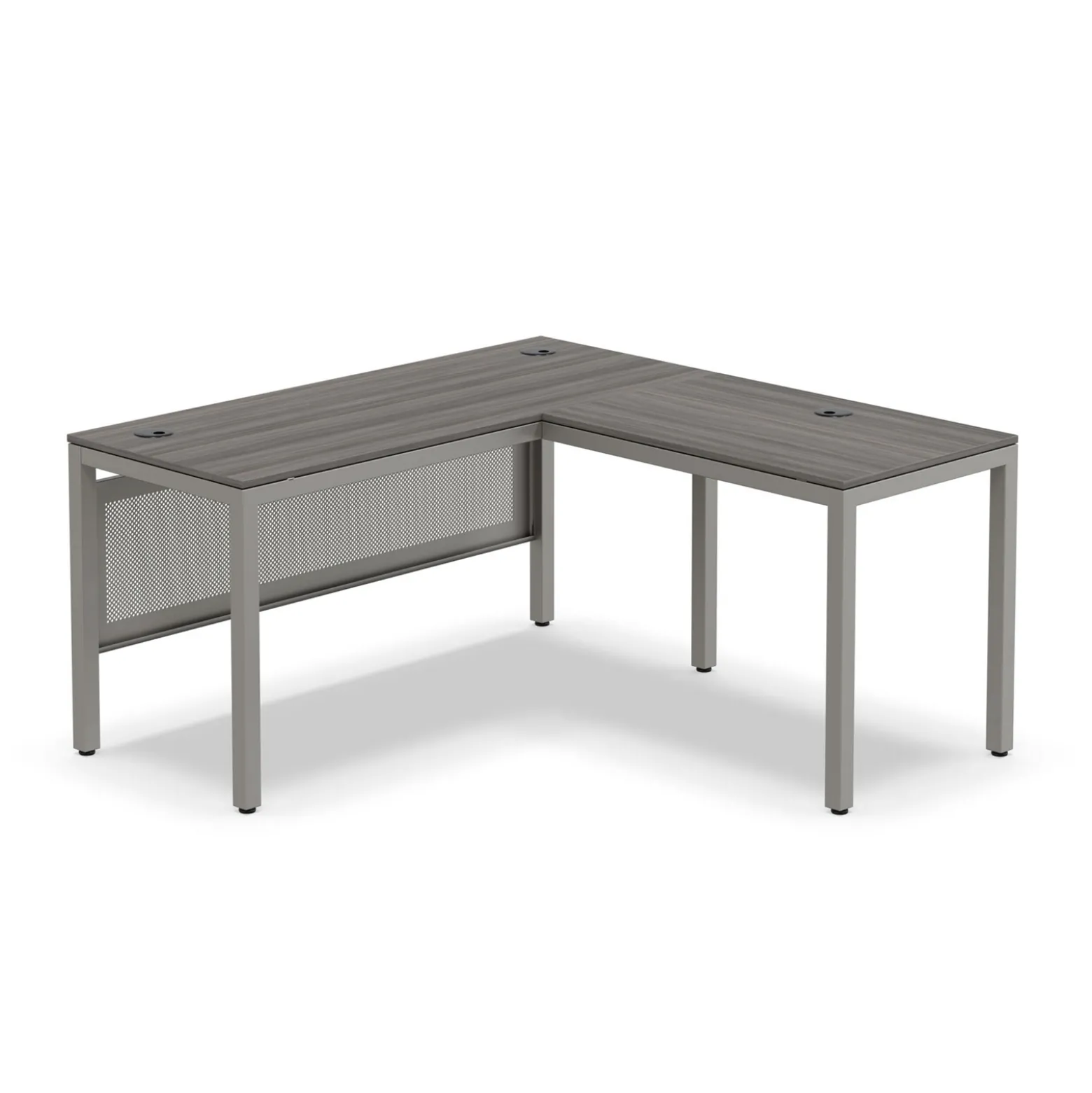 At Work Reversible L-Shaped Desk with Modesty Panel - 60"W X 60"D