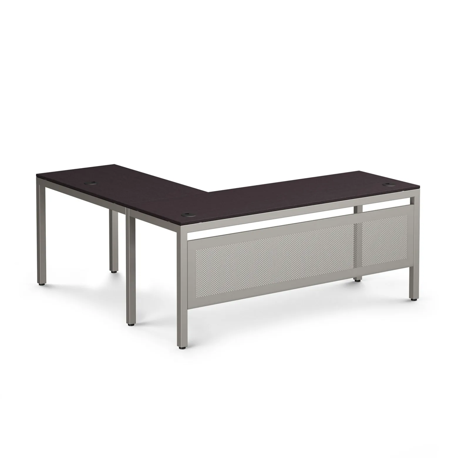 At Work Reversible L-Shaped Desk with Modesty Panel - 60"W X 60"D