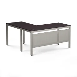 At Work Reversible L-Shaped Desk with Modesty Panel - 72"W x 60"D