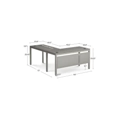 At Work Reversible L-Shaped Desk with Modesty Panel - 72