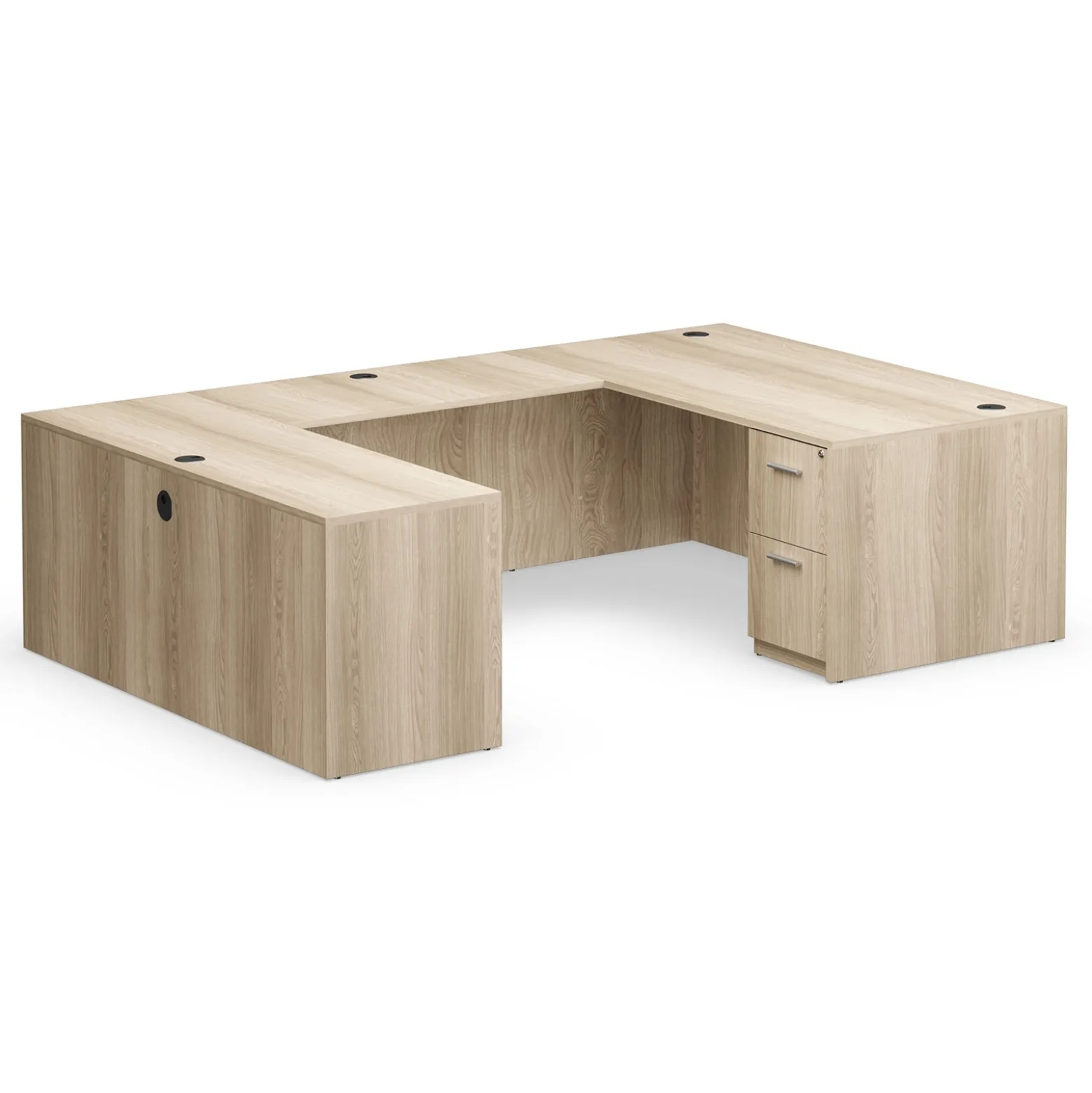 At Work Reversible U-Shaped Desk - 71"W x 107"D