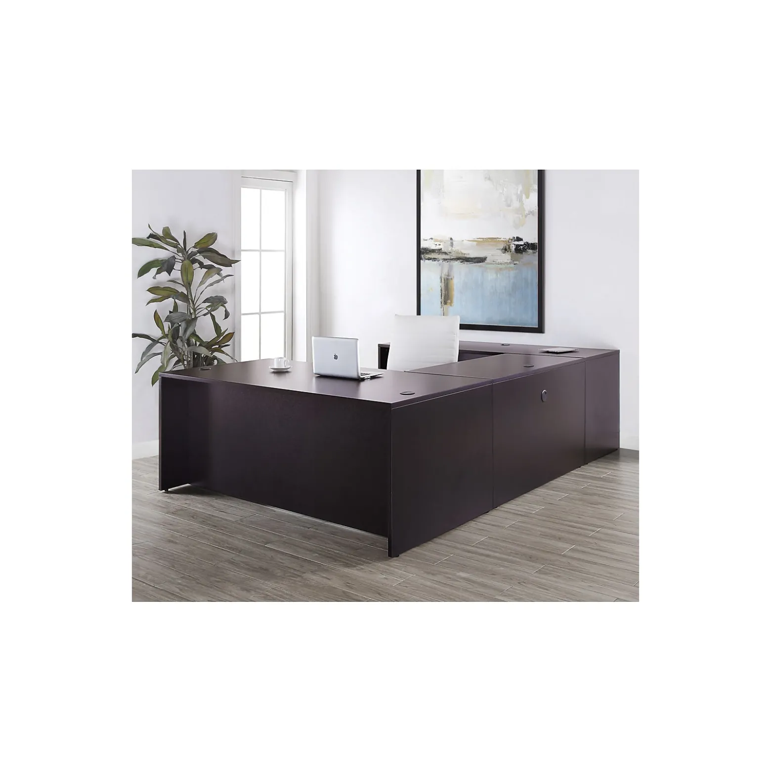 At Work Reversible U-Shaped Desk - 71"W x 107"D