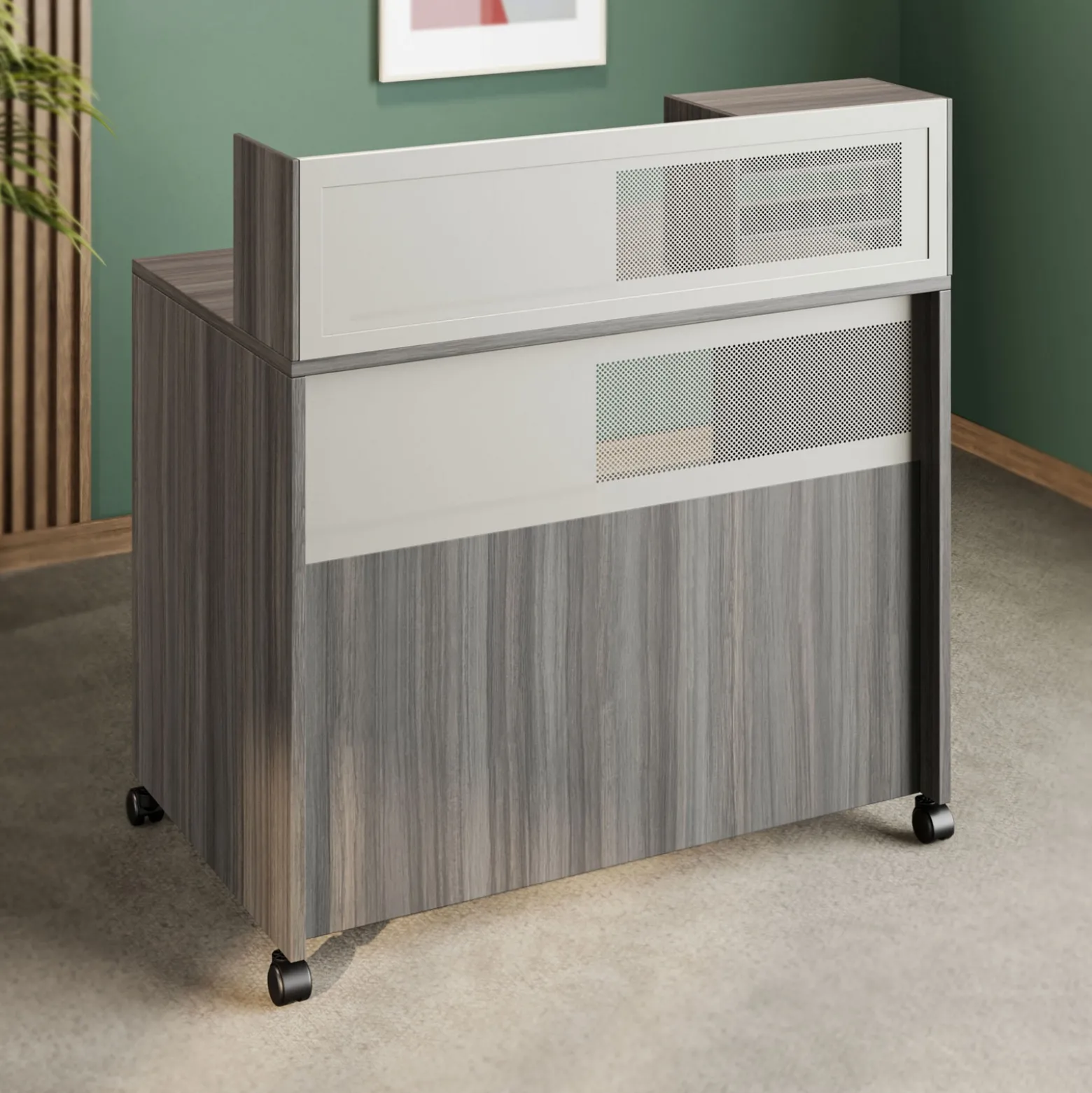 At Work Standing Height Mobile Reception Desk - 48"W x 30"D