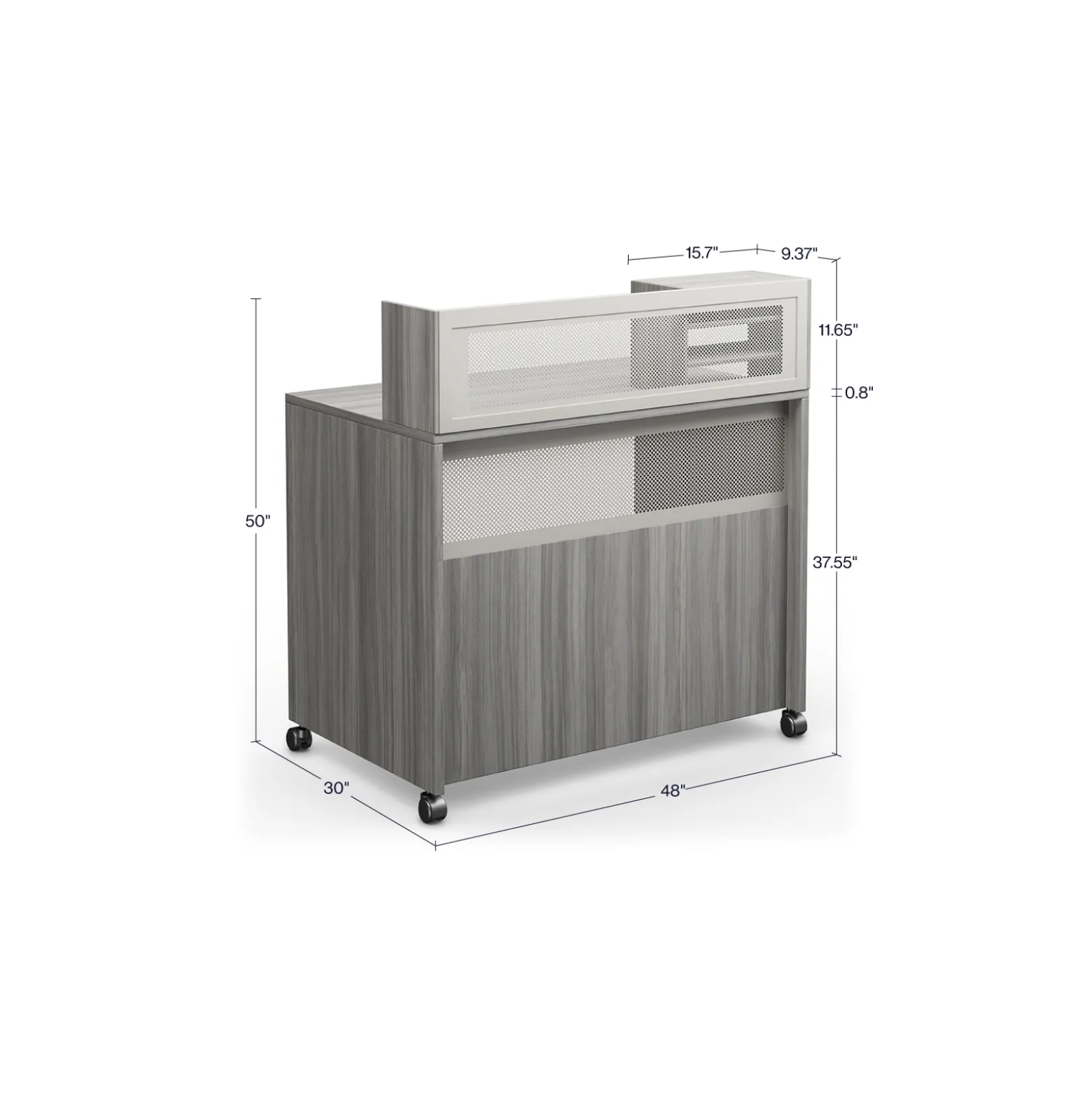 At Work Standing Height Mobile Reception Desk - 48"W x 30"D
