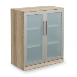 At Work Storage Cabinet with Glass Doors - 36'W x 19"D x 43"H