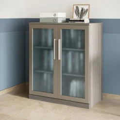 At Work Storage Cabinet with Glass Doors - 36'W x 19