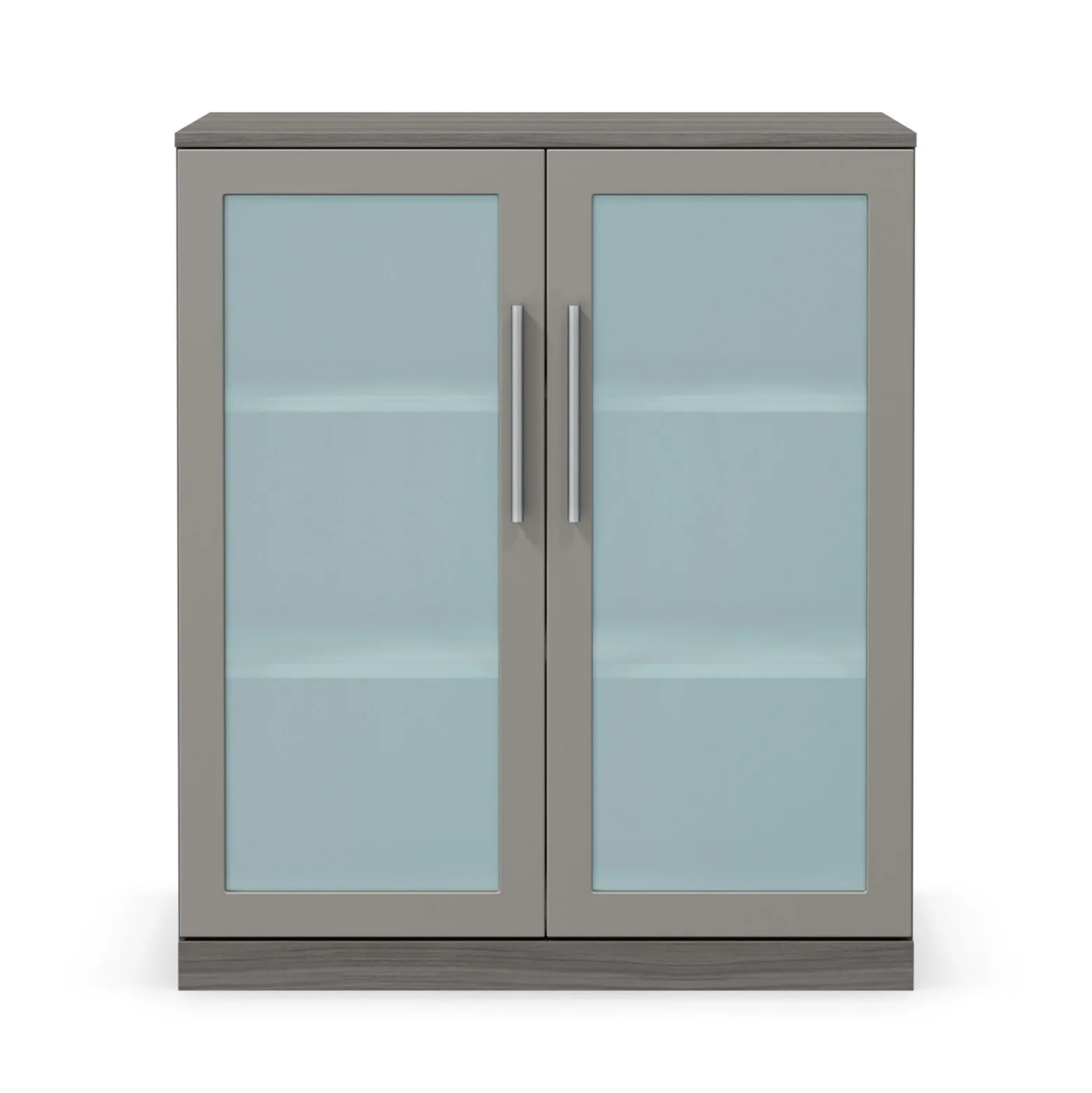 At Work Storage Cabinet with Glass Doors - 36'W x 19"D x 43"H