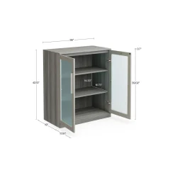 At Work Storage Cabinet with Glass Doors - 36'W x 19