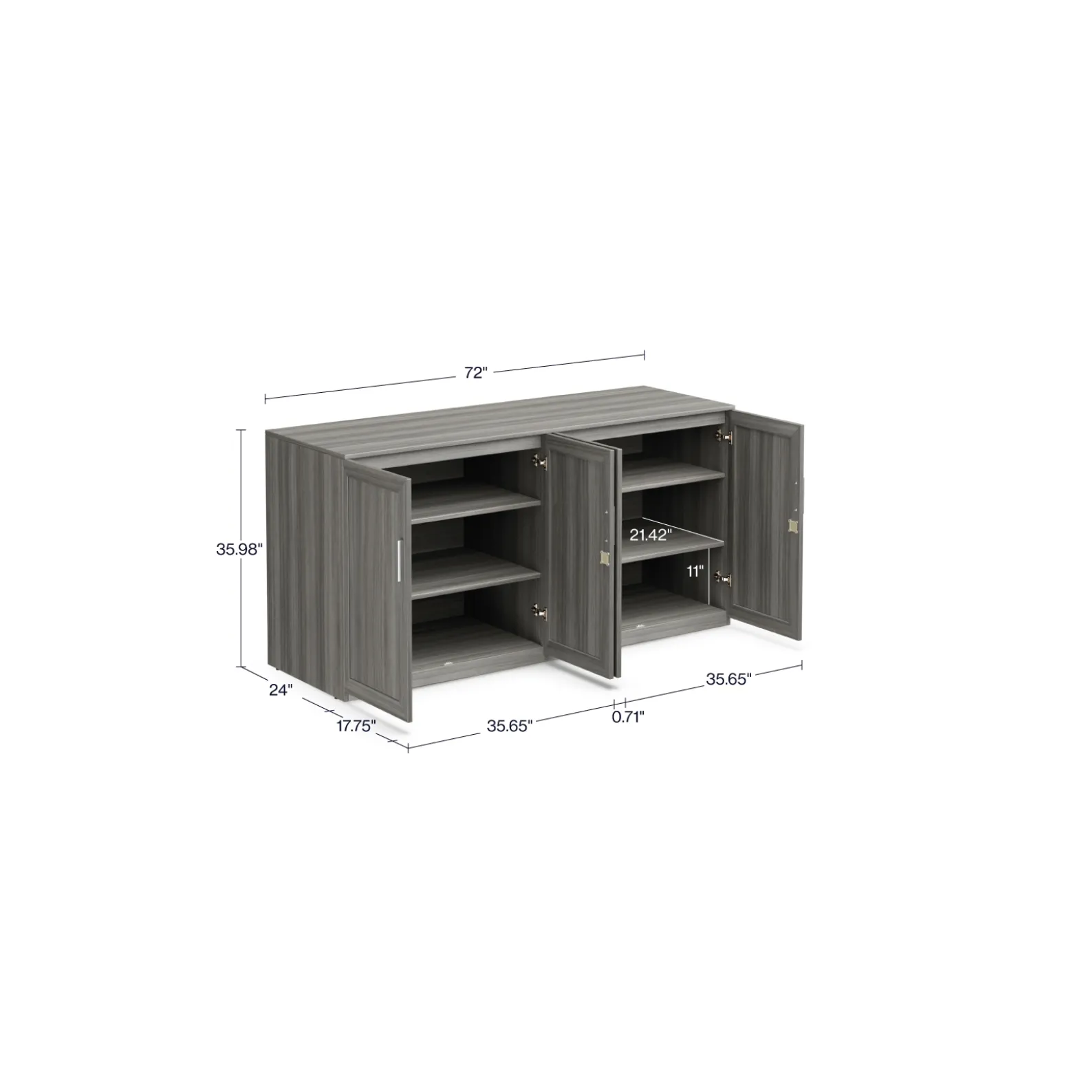 At Work Storage Credenza - 72"W x 24"D