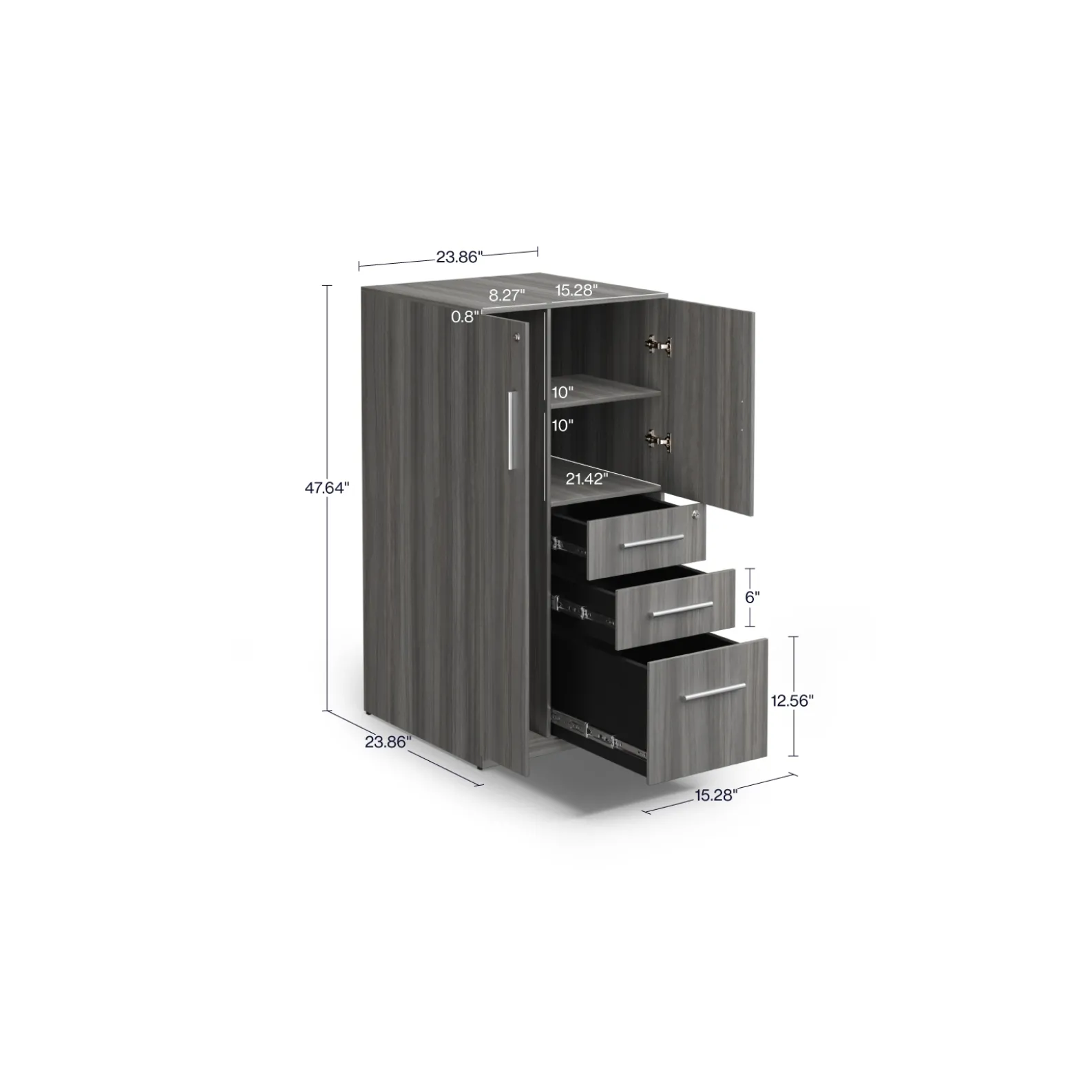 At Work Wardrobe Storage Cabinet with Left Door - 24"W x 24"D x 48"H