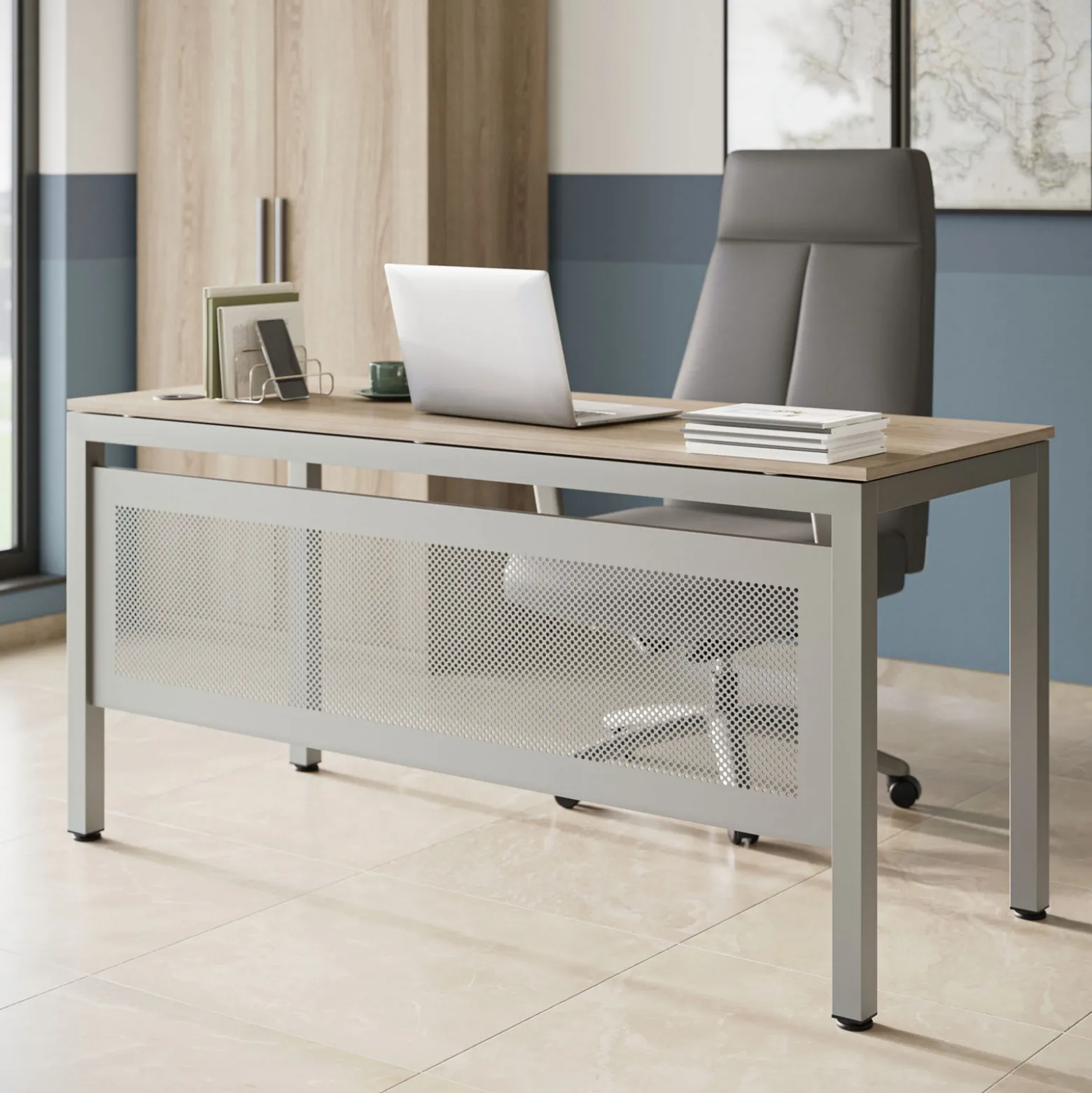At Work Writing Desk with Modesty Panel - 60"W x 24"D