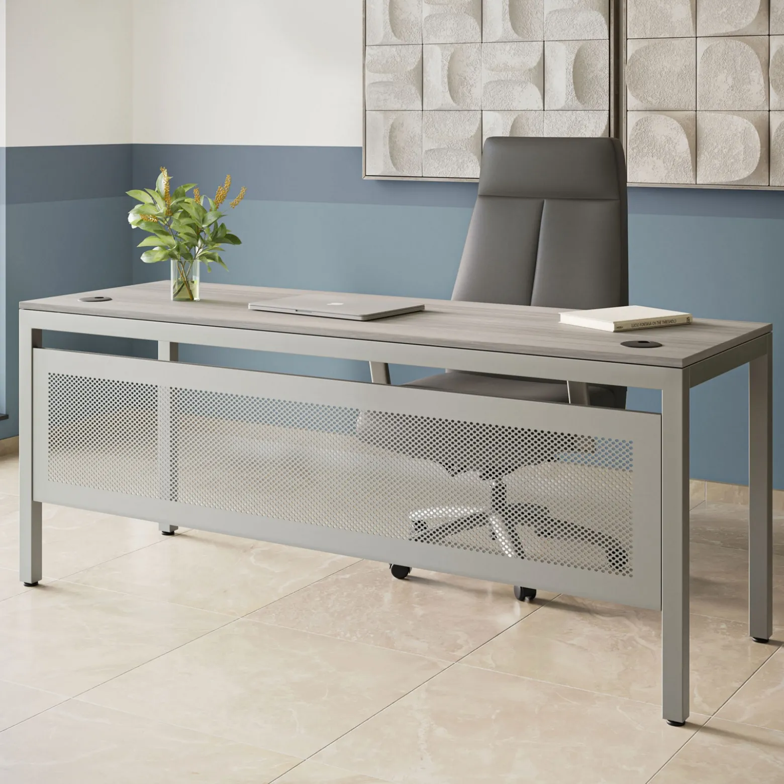 At Work Writing Desk with Modesty Panel - 72"W x 30"D