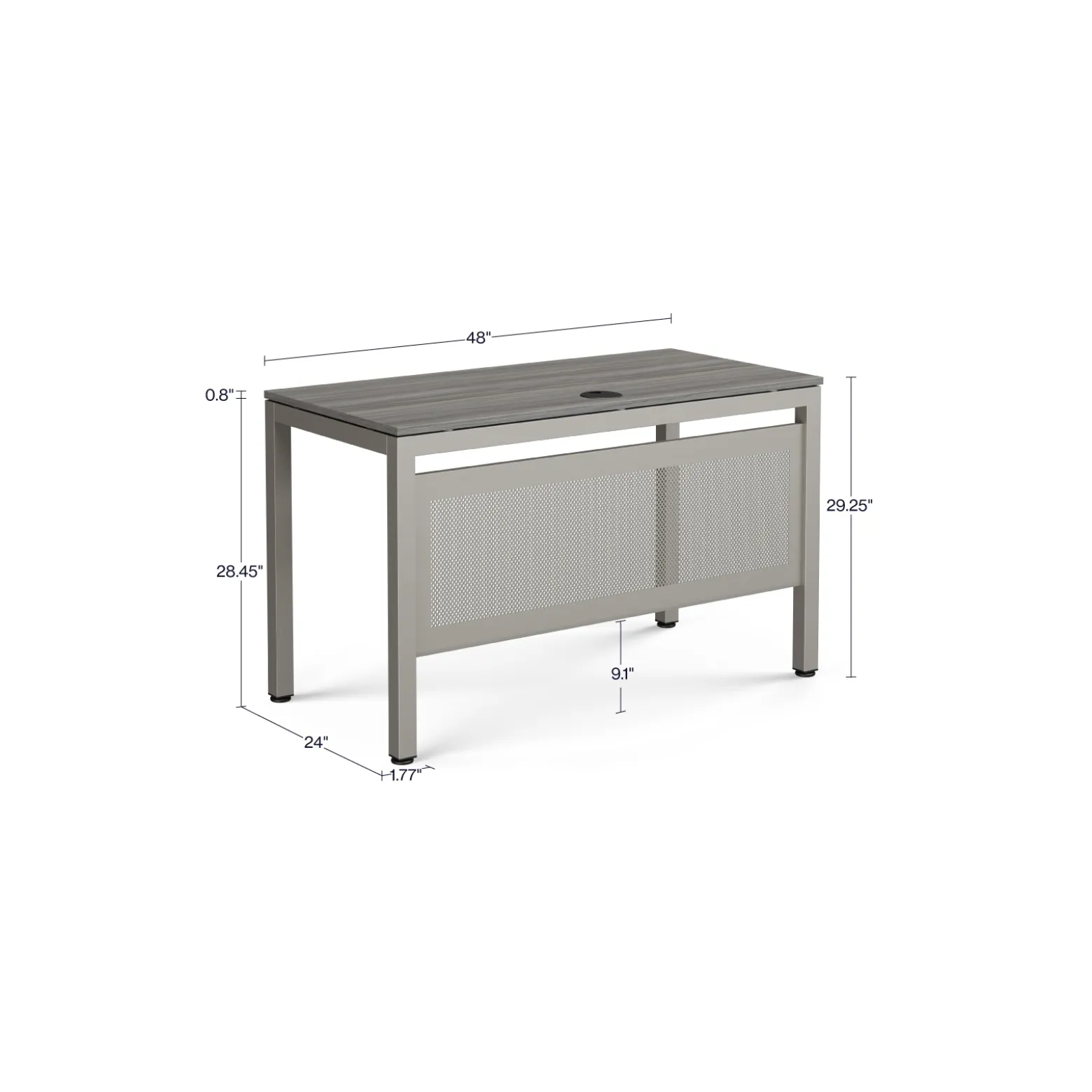 At Work Writing Desk with Modesty Panel - 48"W x 24"D