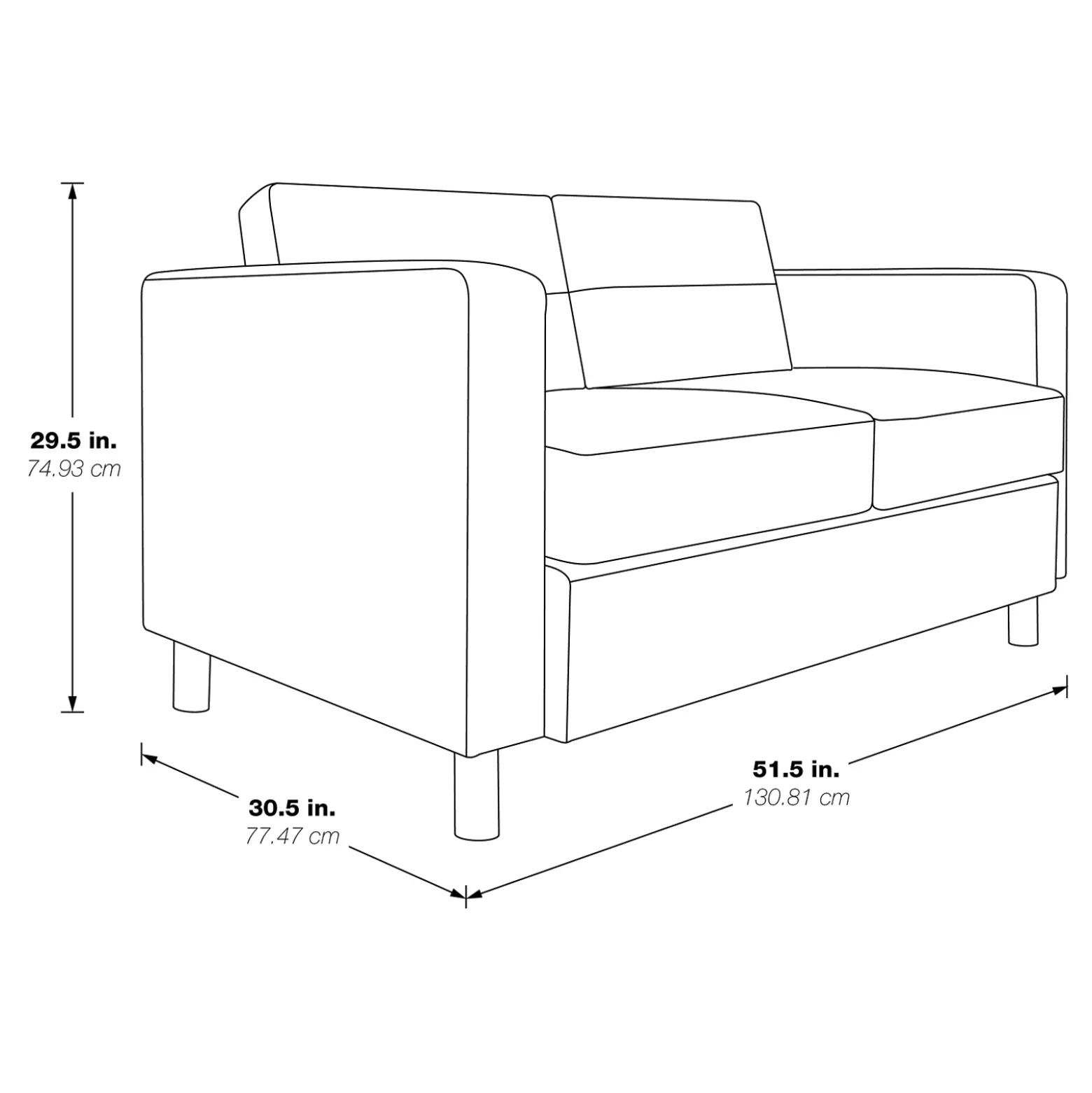 Atlantic Faux Leather Loveseat