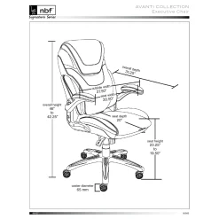 Avanti Faux Leather Executive Office Chair with Flip Arms
