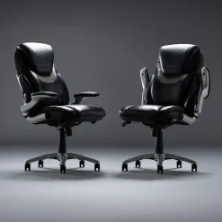 Avanti Faux Leather Executive Office Chair with Flip Arms