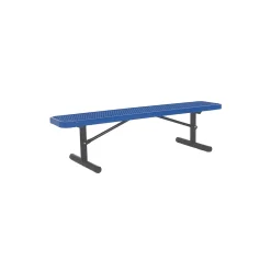Backless Portable Diamond Pattern Steel Bench - 10'W