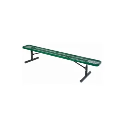 Backless Portable Diamond Pattern Steel Bench - 8'W